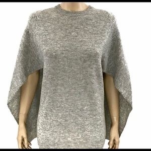 Worth New York Gray Wool Cape Sweater - size XP